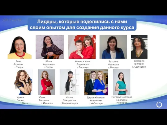 Лидеры, которые поделились с нами своим опытом для создания данного курса Юлия Коротаева