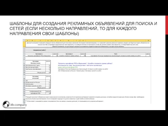 ШАБЛОНЫ ДЛЯ СОЗДАНИЯ РЕКЛАМНЫХ ОБЪЯВЛЕНИЙ ДЛЯ ПОИСКА И СЕТЕЙ (ЕСЛИ