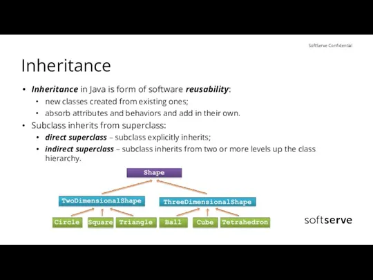 Inheritance Inheritance in Java is form of software reusability: new