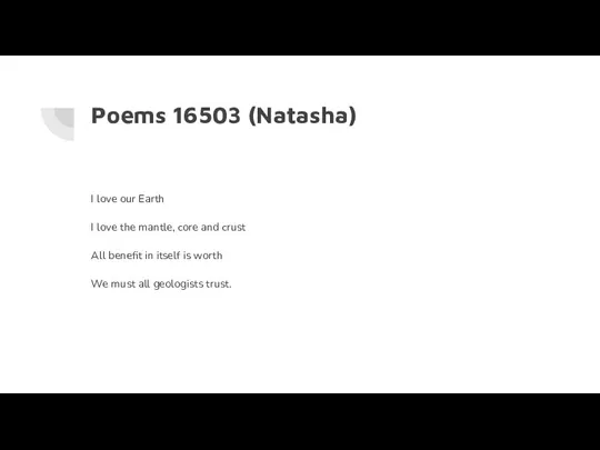 Poems 16503 (Natasha) I love our Earth I love the