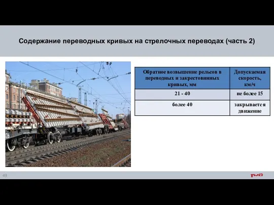 Содержание переводных кривых на стрелочных переводах (часть 2)