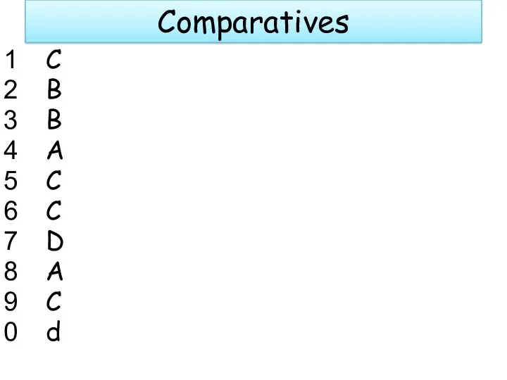 Comparatives C B B A C C D A C d