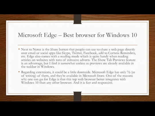 Microsoft Edge – Best browser for Windows 10 Next to