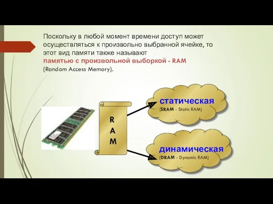 Поскольку в любой момент времени доступ может осуществляться к произвольно