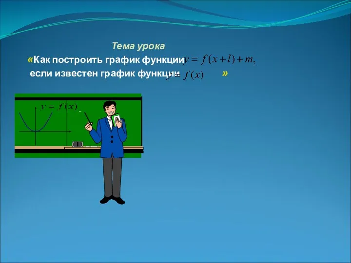 Тема урока «Как построить график функции если известен график функции »