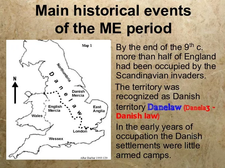 Main historical events of the ME period By the end