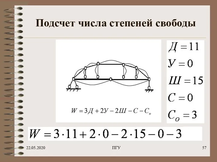 22.05.2020 ПГУ Подсчет числа степеней свободы