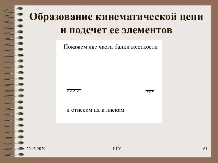 22.05.2020 ПГУ Образование кинематической цепи и подсчет ее элементов Покажем