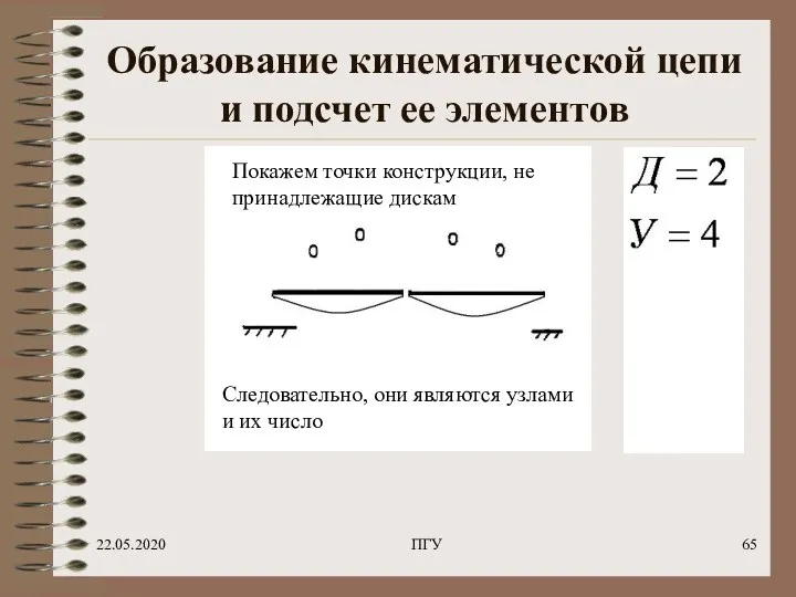 22.05.2020 ПГУ Образование кинематической цепи и подсчет ее элементов Покажем