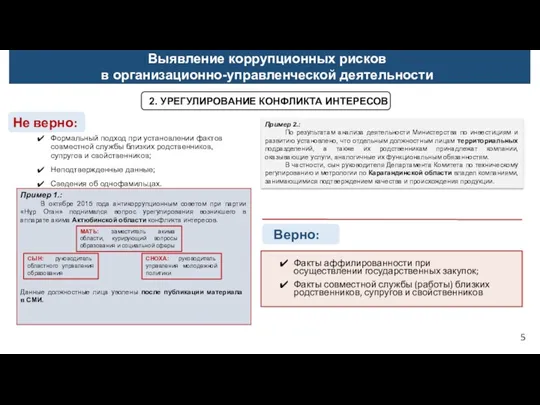 2. УРЕГУЛИРОВАНИЕ КОНФЛИКТА ИНТЕРЕСОВ Факты аффилированности при осуществлении государственных закупок; Факты совместной службы