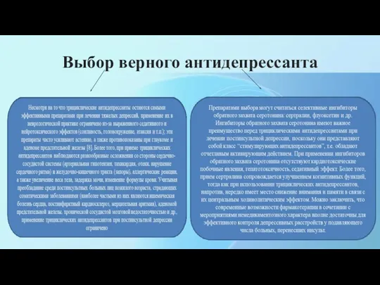 Выбор верного антидепрессанта