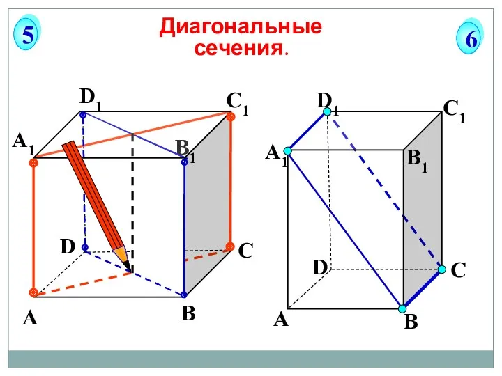 А В С D А1 D1 С1 B1 Диагональные сечения. 5 6