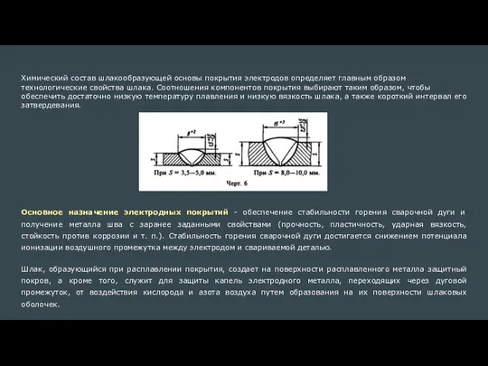 Химический состав шлакообразующей основы покрытия электродов определяет главным образом технологические