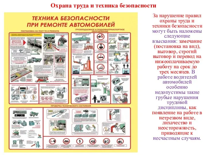 Охрана труда и техника безопасности За нарушение правил охраны труда и техники безопасности