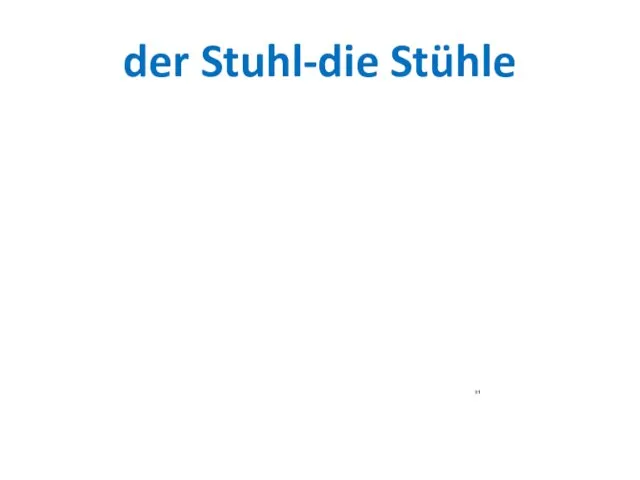 der Stuhl-die Stühle