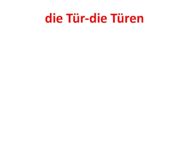 die Tür-die Türen