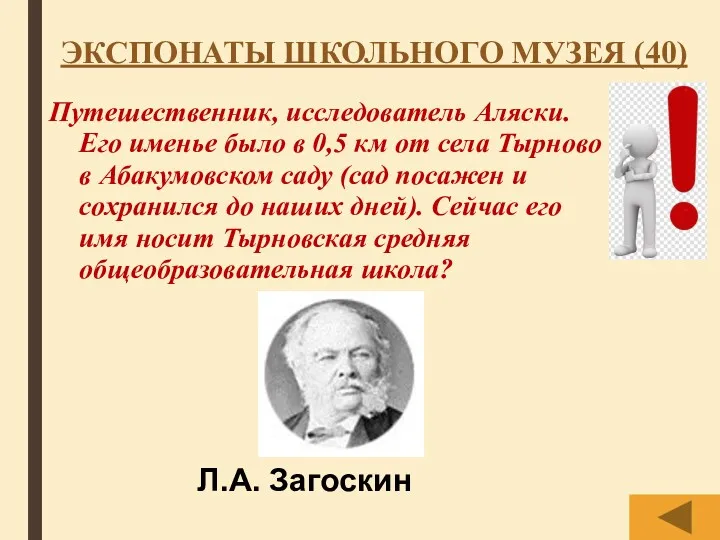 ЭКСПОНАТЫ ШКОЛЬНОГО МУЗЕЯ (40) Путешественник, исследователь Аляски. Его именье было