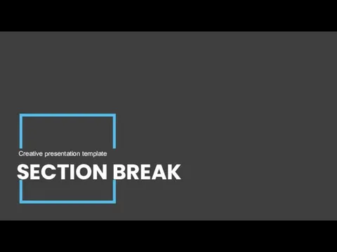 SECTION BREAK Creative presentation template