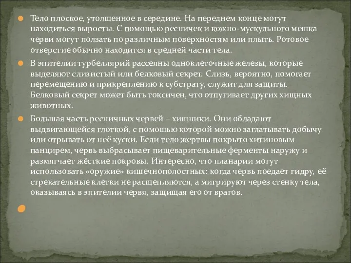 Тело плоское, утолщенное в середине. На переднем конце могут находиться