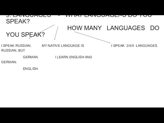 9. LANGUAGES - WHAT LANGUAGE/-S DO YOU SPEAK? HOW MANY