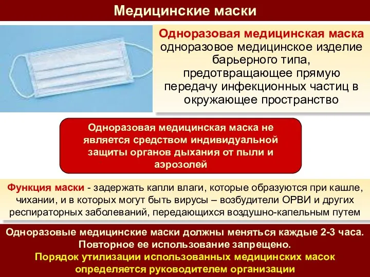 Функция маски - задержать капли влаги, которые образуются при кашле,