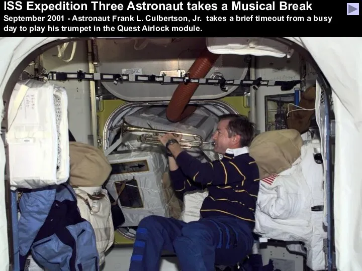 September 2001 - Astronaut Frank L. Culbertson, Jr. takes a