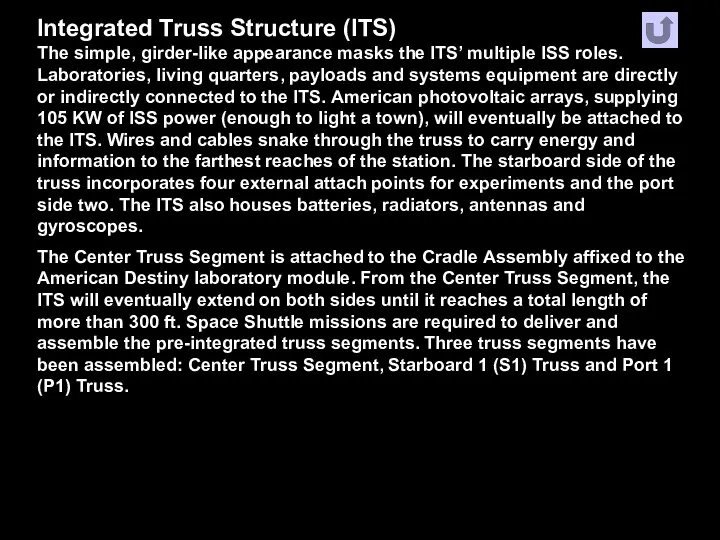 Integrated Truss Structure (ITS) The simple, girder-like appearance masks the