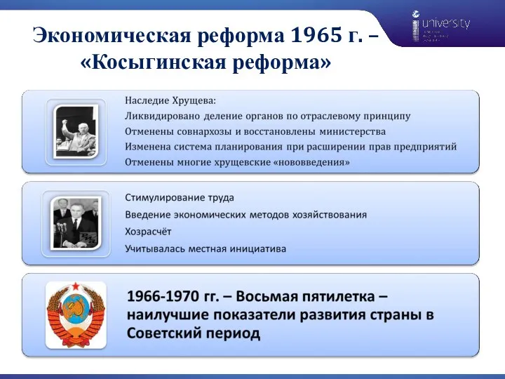 Экономическая реформа 1965 г. – «Косыгинская реформа»