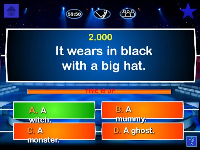 It wears in black with a big hat. D. A