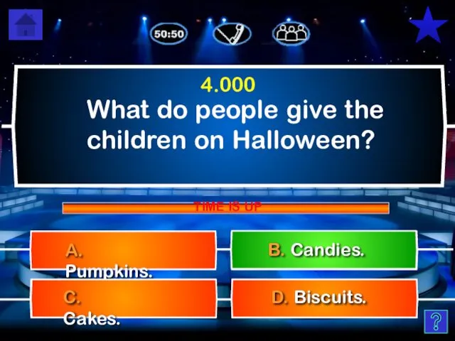 What do people give the children on Halloween? D. Biscuits.