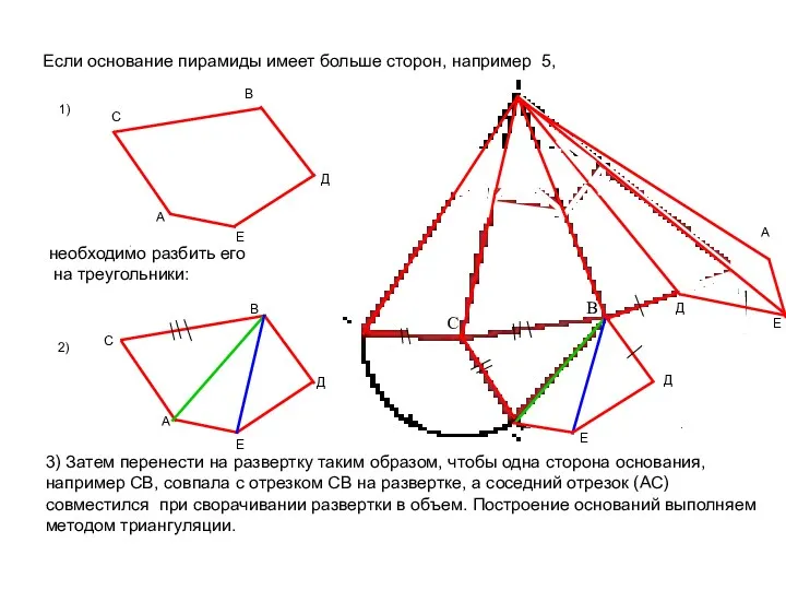 С° С В В Если основание пирамиды имеет больше сторон,