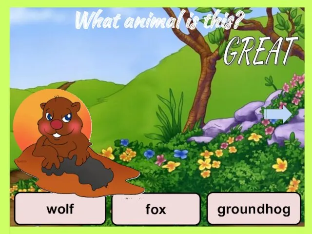 What animal is this? fox groundhog wolf GREAT