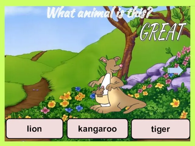 What animal is this? tiger kangaroo lion GREAT