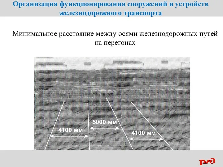 Минимальное расстояние между осями железнодорожных путей на перегонах Организация функционирования