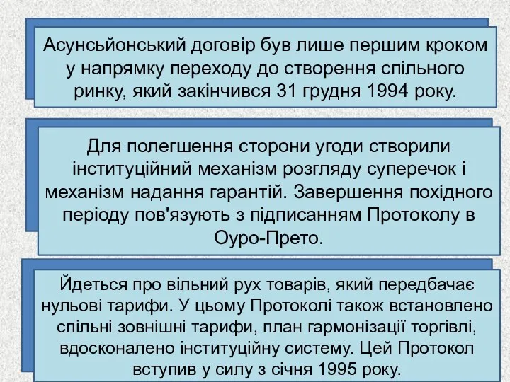 Асунсьйонський договір був лише першим кроком у напрямку переходу до