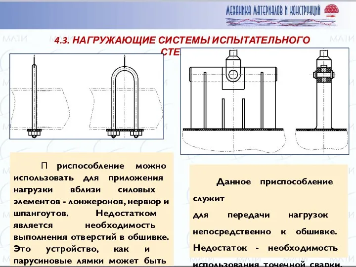 4.3. НАГРУЖАЮЩИЕ СИСТЕМЫ ИСПЫТАТЕЛЬНОГО СТЕНДА Приспособление можно использовать для приложения