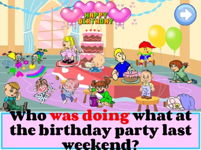 Who was doing what at the birthday party last weekend?