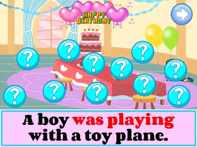 A boy was playing with a toy plane.