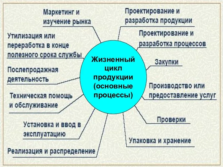 Жизненный цикл продукции (основные процессы)