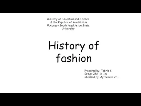 History of fashion