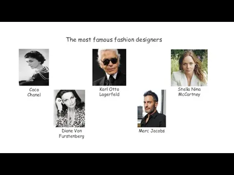 The most famous fashion designers Coco Chanel Diane Von Furstenberg