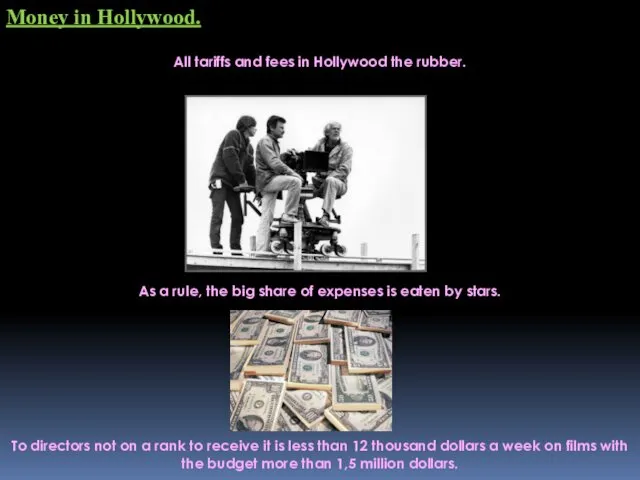 All tariffs and fees in Hollywood the rubber. Money in