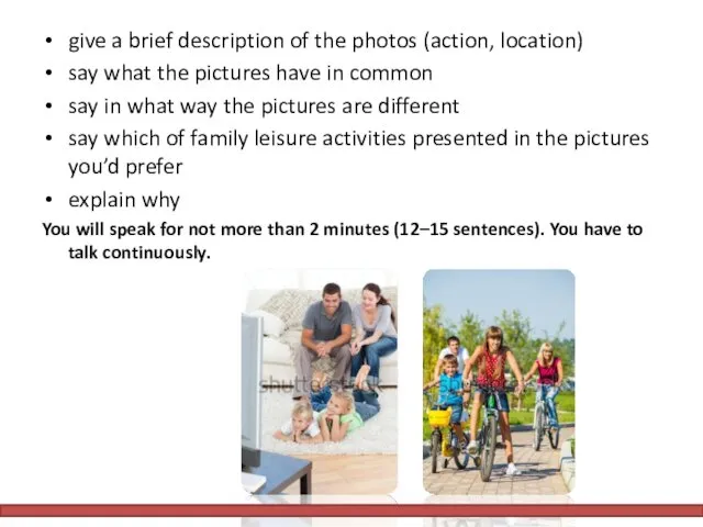 give a brief description of the photos (action, location) say
