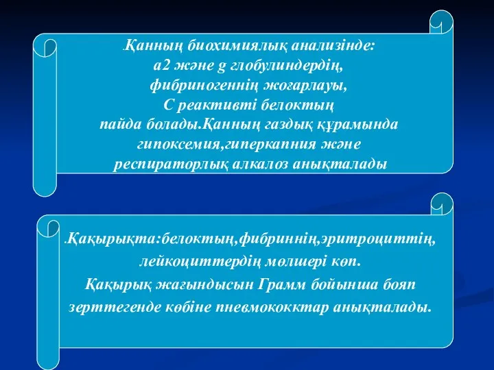 .Қанның биохимиялық анализінде: а2 және g глобулиндердің, фибриногеннің жоғарлауы, С