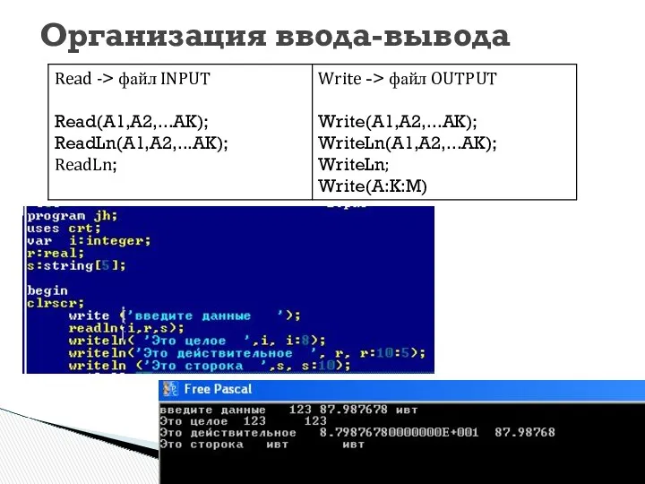 Организация ввода-вывода