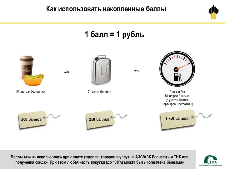 1 балл = 1 рубль или Как использовать накопленные баллы