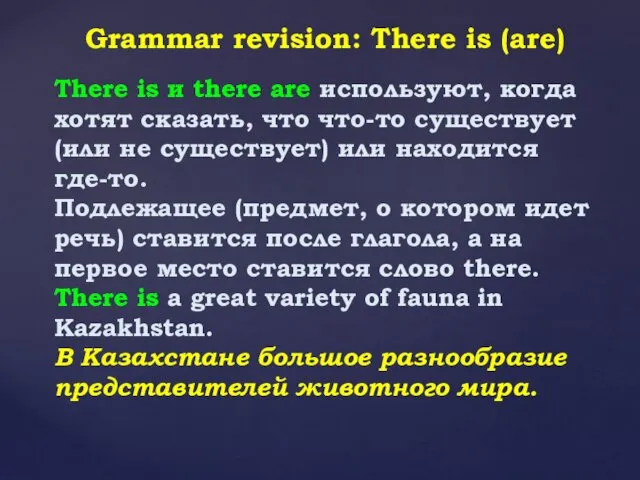 Grammar revision: There is (are) There is и there are