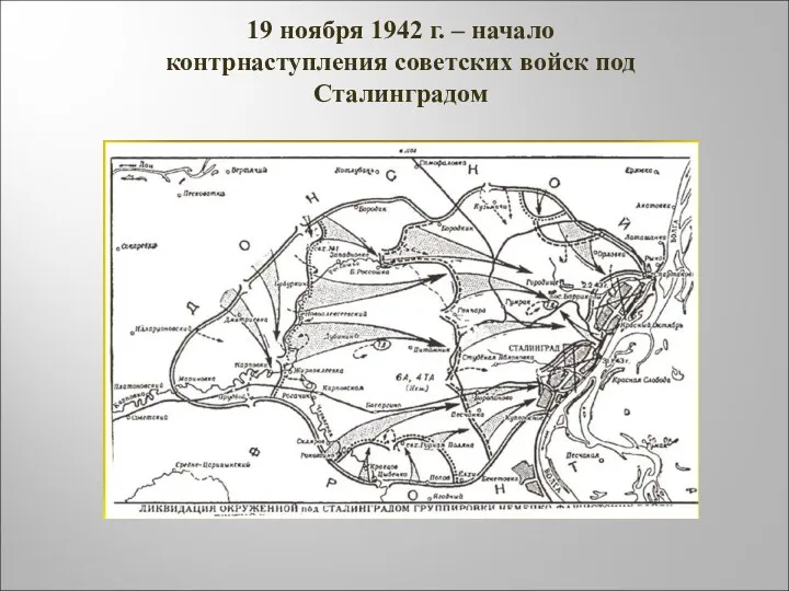 19 ноября 1942 г. – начало контрнаступления советских войск под Сталинградом