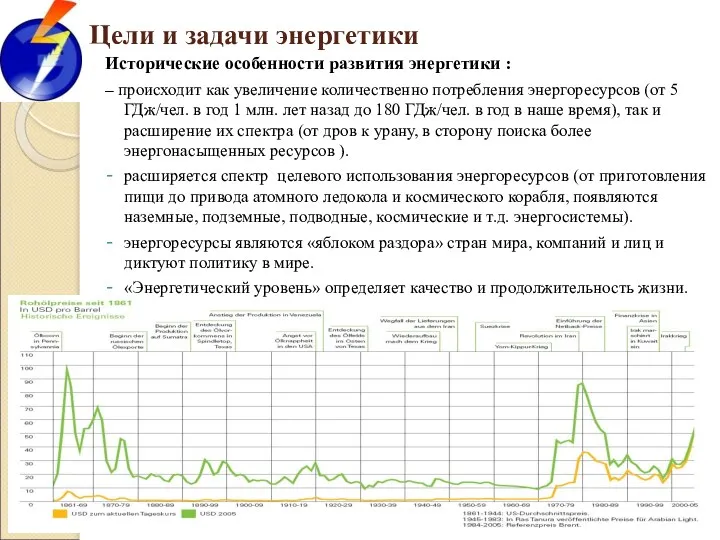 Цели и задачи энергетики Исторические особенности развития энергетики : – происходит как увеличение