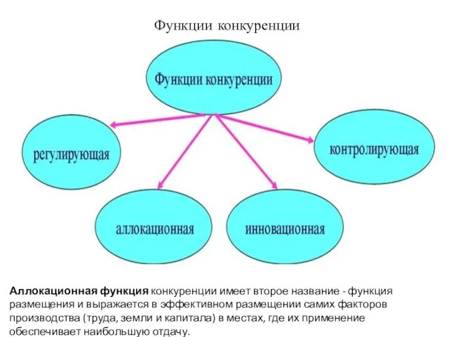 Функции конкуренции Аллокационная функция конкуренции имеет второе название - функция